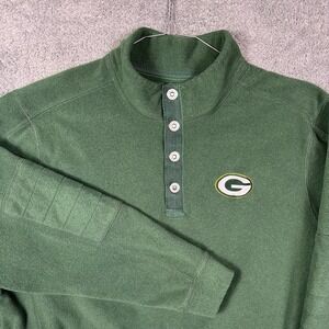 Tommy Bahama Green Bay Packers Jacket Mens XL 1/4 Snap Elbow Pullover Fleece
